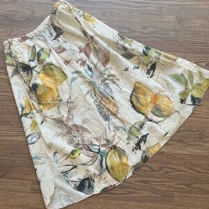 Zara Floral Midi Skirt in Cream and Yellow